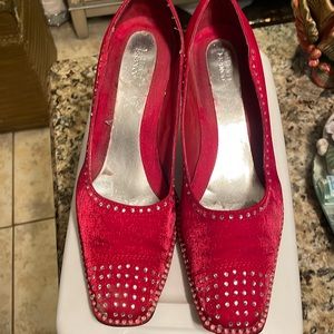 Red shoes with diamonds